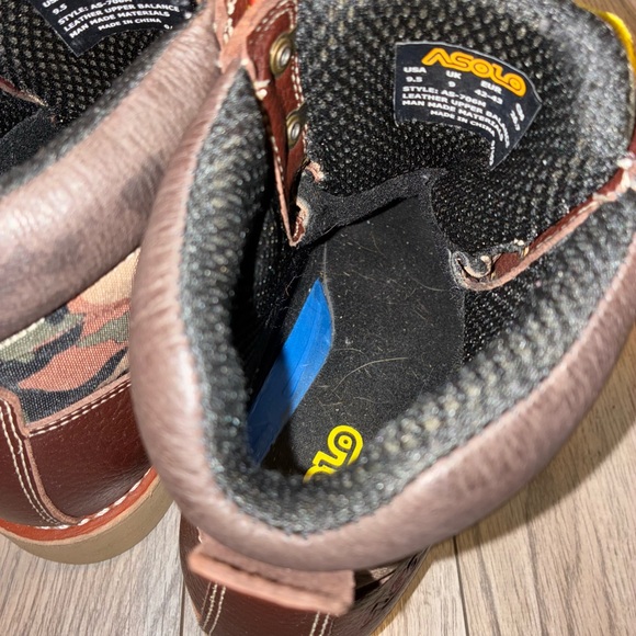 Asolo Brown Leather Boots with Yellow Laces - Picture 4 of 8